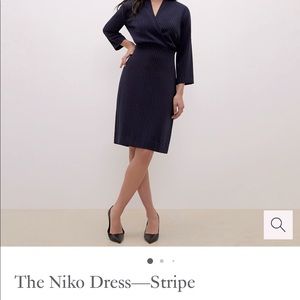 Mm LaFleur Navy striped Niko Dress 8